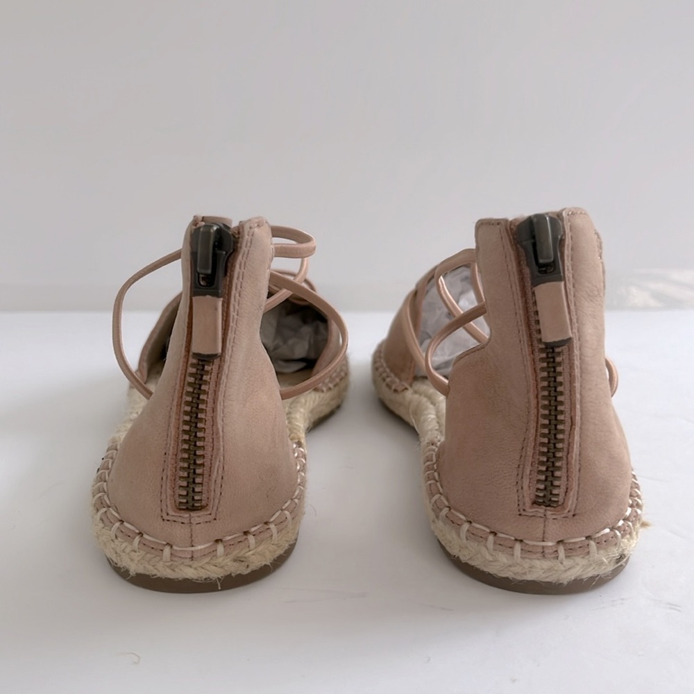 Eileen Fisher $160 Lace-Up Leather Espadrille Sandal, Toffee Cream Size 6.5 NEW - Picture 4 of 5